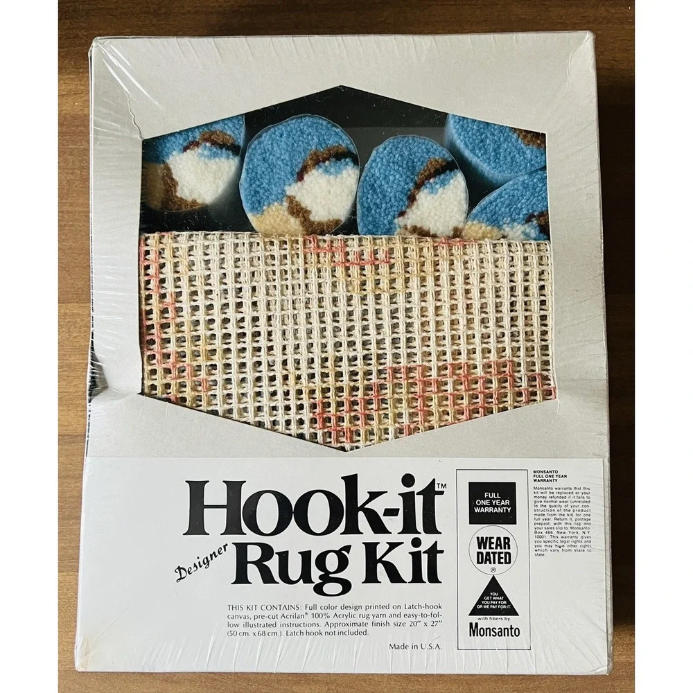 Vintage Latch Hook Rug Kit Fluffy Dog Vogart Hook-It Wall Hanging #432 Brand New